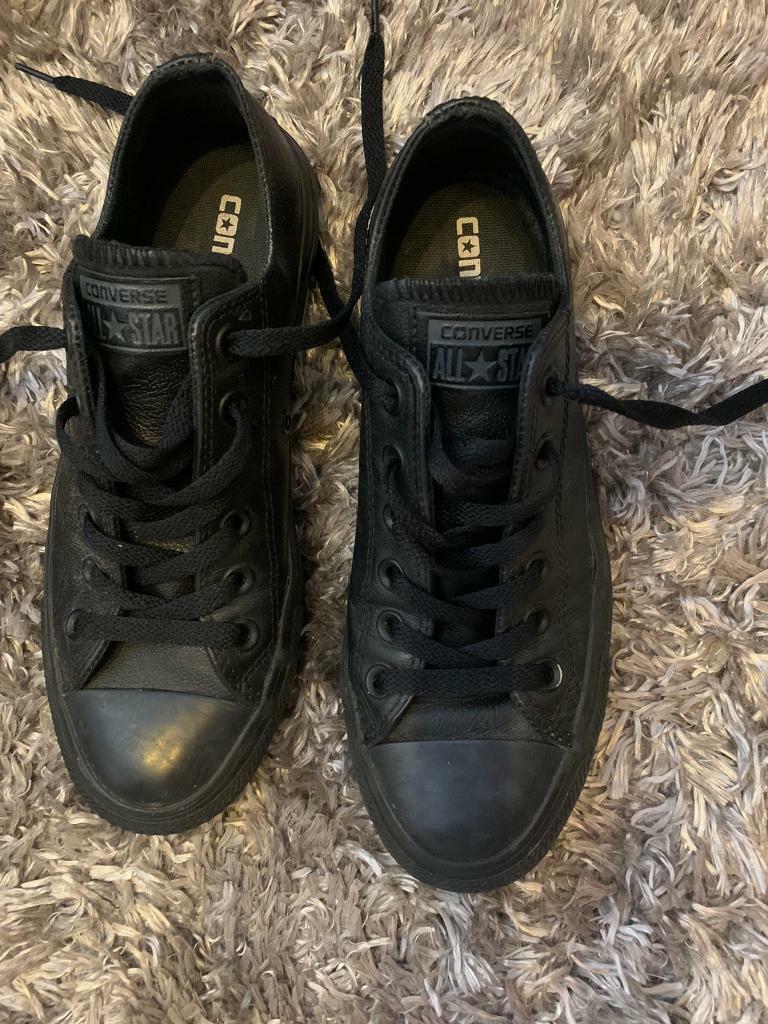 size 5 black leather converse